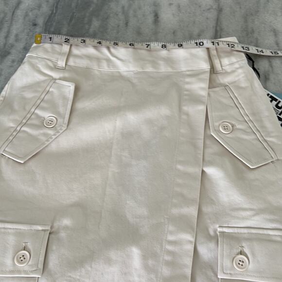 Future Collective Reese Blutstein Skirt NWT 0 Ivory Cargo Wrap Asymmetrical Midi - Picture 9 of 11